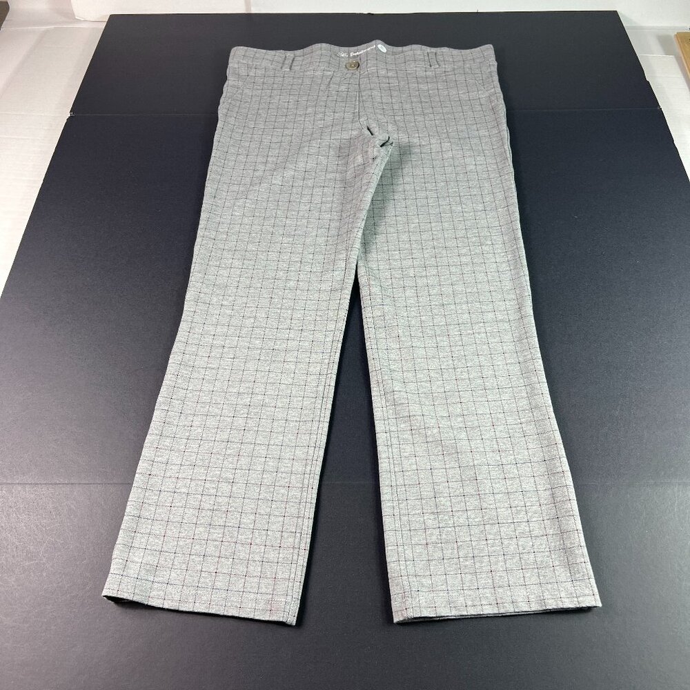 Betabrand Gray Plaid Straight Leg Women's Pants